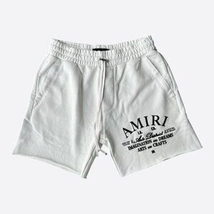 Amiri White & Black Arts Disctrict Logo Shorts